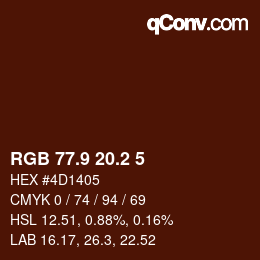 Color code: RGB 77.9 20.2 5 | qconv.com