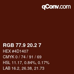 Color code: RGB 77.9 20.2 7 | qconv.com