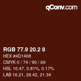 カラーコード: RGB 77.9 20.2 8 | qconv.com