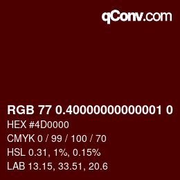 カラーコード: RGB 77 0.40000000000001 0 | qconv.com