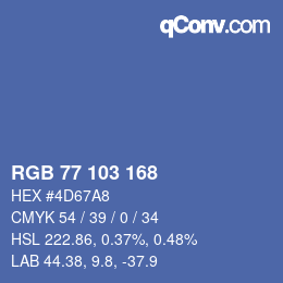 颜色代码: RGB 77 103 168 | qconv.com