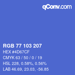 Color code: RGB 77 103 207 | qconv.com