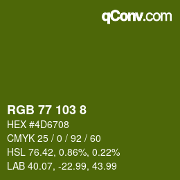 Color code: RGB 77 103 8 | qconv.com