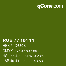 Farbcode: RGB 77 104 11 | qconv.com