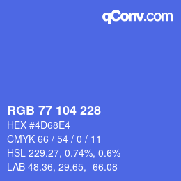 Farbcode: RGB 77 104 228 | qconv.com