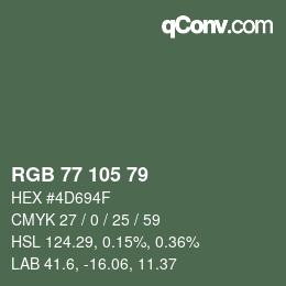 Código de color: RGB 77 105 79 | qconv.com