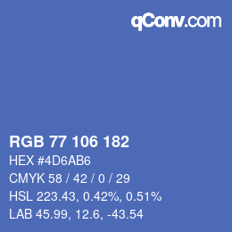 カラーコード: RGB 77 106 182 | qconv.com