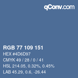 Farbcode: RGB 77 109 151 | qconv.com