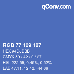 Color code: RGB 77 109 187 | qconv.com