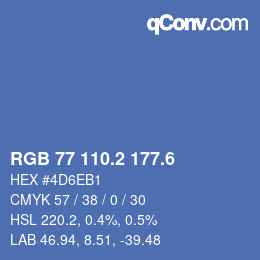 カラーコード: RGB 77 110.2 177.6 | qconv.com