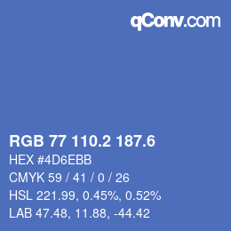 カラーコード: RGB 77 110.2 187.6 | qconv.com