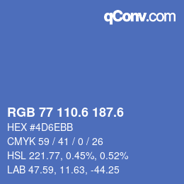 カラーコード: RGB 77 110.6 187.6 | qconv.com