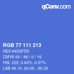 颜色代码: RGB 77 111 213 | qconv.com