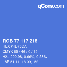 Código de color: RGB 77 117 218 | qconv.com