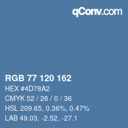 Color code: RGB 77 120 162 | qconv.com