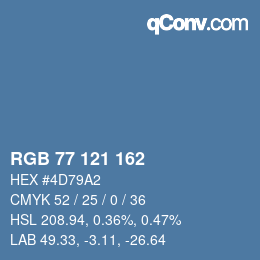 Color code: RGB 77 121 162 | qconv.com