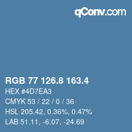 カラーコード: RGB 77 126.8 163.4 | qconv.com