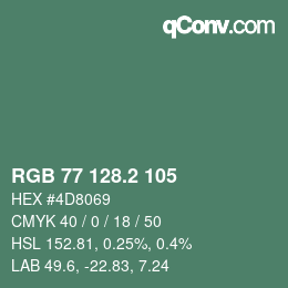 カラーコード: RGB 77 128.2 105 | qconv.com
