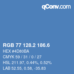 カラーコード: RGB 77 128.2 186.6 | qconv.com
