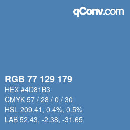 Farbcode: RGB 77 129 179 | qconv.com