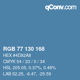 Farbcode: RGB 77 130 168 | qconv.com