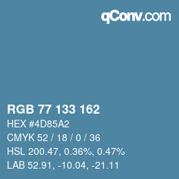カラーコード: RGB 77 133 162 | qconv.com
