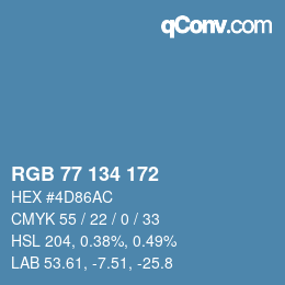 Farbcode: RGB 77 134 172 | qconv.com