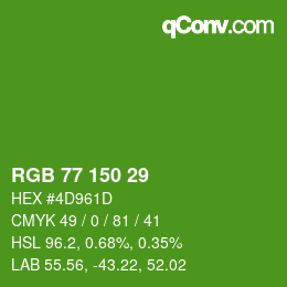 Color code: RGB 77 150 29 | qconv.com