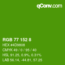 カラーコード: RGB 77 152 8 | qconv.com
