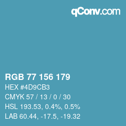 Farbcode: RGB 77 156 179 | qconv.com