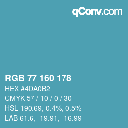 Color code: RGB 77 160 178 | qconv.com