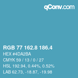 カラーコード: RGB 77 162.8 186.4 | qconv.com
