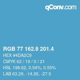 カラーコード: RGB 77 162.8 201.4 | qconv.com