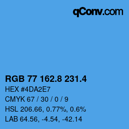 カラーコード: RGB 77 162.8 231.4 | qconv.com