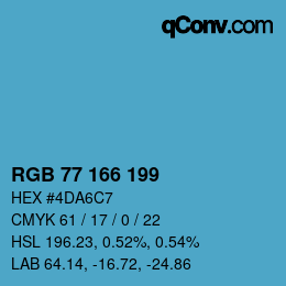 Color code: RGB 77 166 199 | qconv.com