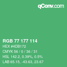 Color code: RGB 77 177 114 | qconv.com