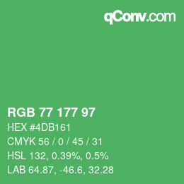 カラーコード: RGB 77 177 97 | qconv.com