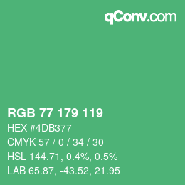 Farbcode: RGB 77 179 119 | qconv.com