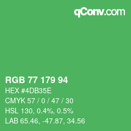 颜色代码: RGB 77 179 94 | qconv.com