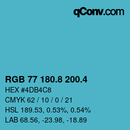 カラーコード: RGB 77 180.8 200.4 | qconv.com