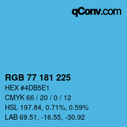Color code: RGB 77 181 225 | qconv.com