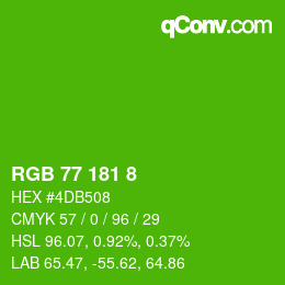 颜色代码: RGB 77 181 8 | qconv.com