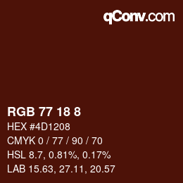 カラーコード: RGB 77 18 8 | qconv.com