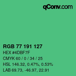 Código de color: RGB 77 191 127 | qconv.com
