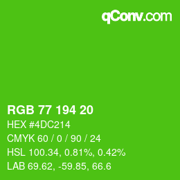 颜色代码: RGB 77 194 20 | qconv.com