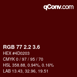 カラーコード: RGB 77 2.2 3.6 | qconv.com