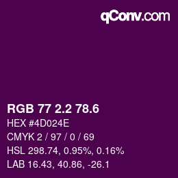 カラーコード: RGB 77 2.2 78.6 | qconv.com
