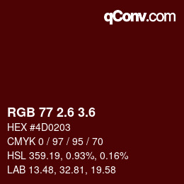 カラーコード: RGB 77 2.6 3.6 | qconv.com