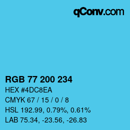 Color code: RGB 77 200 234 | qconv.com