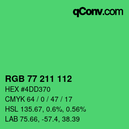 Color code: RGB 77 211 112 | qconv.com